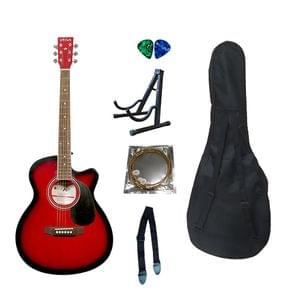 Belear Vega Series 41C Inch Wine Red Acoustic Guitar Combo Package with Bag, String, Stand, Pick, and Strap